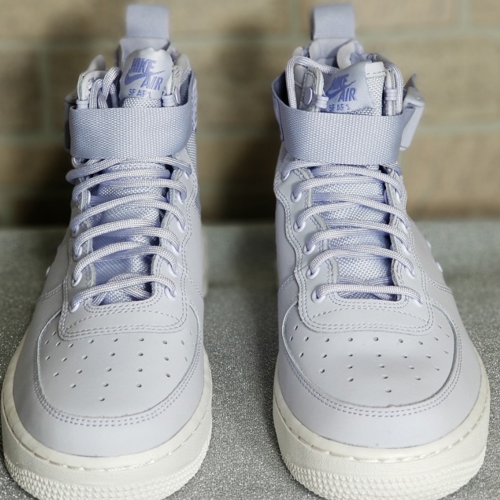 🦋 NIKE AIR FORCE 1 Mid Sneakers Baby Blue Purple - Picture 5 of 5